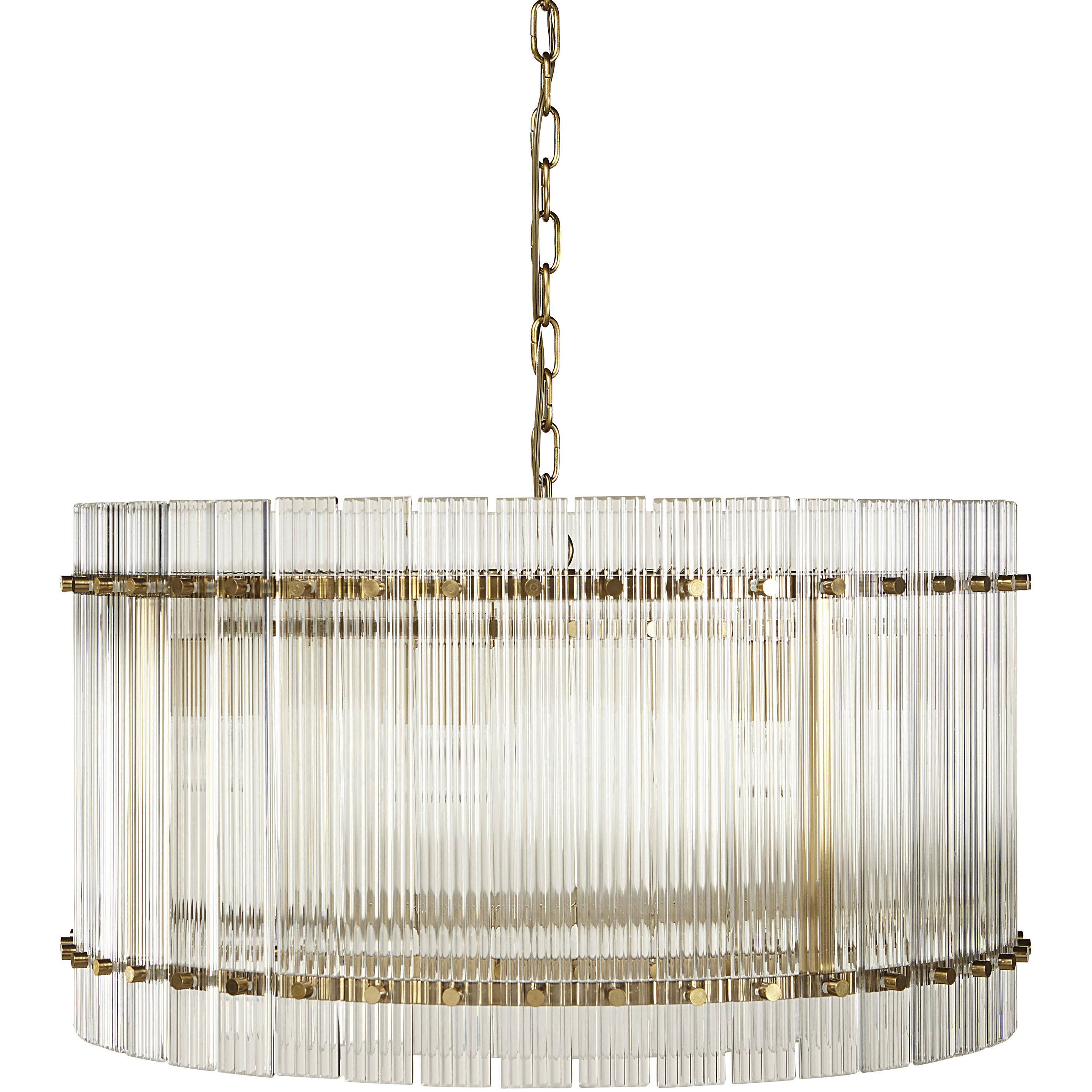 Kore LED Brass / Clear Chandelier Ceiling Light, Small